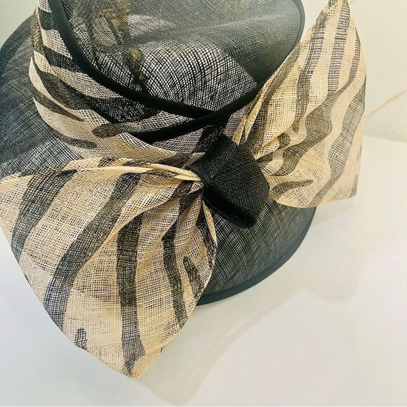 Elegant Straw Sinamay Dress Hat by Fine Millinery Collection by August NWOT